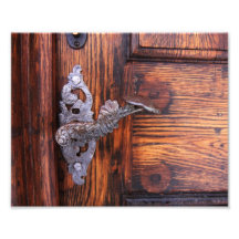 Vintage Door Handle, Aged Wood Real Estate Photographic Print