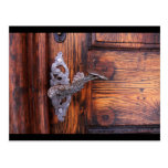 Vintage Door Handle, Aged Wood Real Estate Post Card