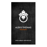 VINTAGE DOOR KNOCKER LOGO ON BLACK WOOD BUSINESS CARD TEMPLATES