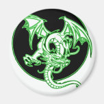 VINTAGE DRAGON IN FLIGHT ART PRINT IN GREEN TINT REFRIGERATOR MAGNETS