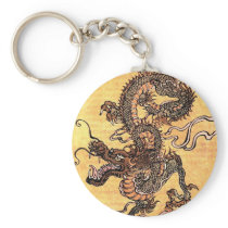 Vintage Dragon Tapestry Key Chain