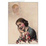 Vintage Dreaming Woman Greeting Card