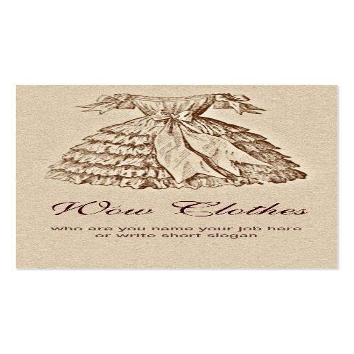 vintage dress fashionable business card