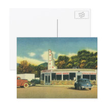 Vintage Drive In Diner Post Card