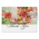 Vintage dry roses thank you card