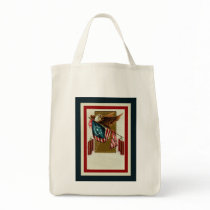 Vintage Eagle and Flag Organic Grocery Tote Tote Bags
