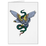 Vintage Eagle and Snake Tattoo Art cards
