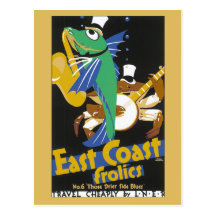 Vintage East Coast frolics LNER Railway travel ad Post Card