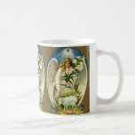 Vintage Easter Angel, Lamb, Lily Flower, Gold Star mugs