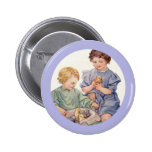 Vintage Easter Baby Chicks and Children Button