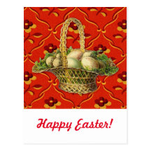 Vintage Easter basket Post Cards