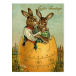 Vintage Easter Bunnies in a Giant Easter Egg Postcards