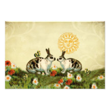 Vintage Easter Bunnies Photo Art
