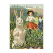 Vintage Easter Bunny and Eggs; Happy Eastertide Postcards