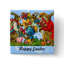 Vintage Easter Bunny Button