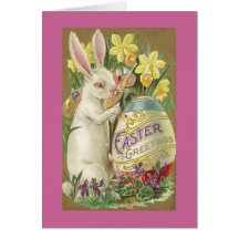 Vintage Easter Bunny Greeting Card