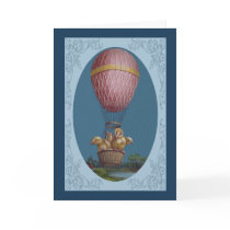 Vintage Easter Card - Easter Chicks in Balloon