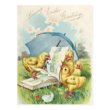 Vintage Easter Chick Holiday postcard