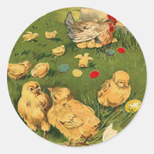 Vintage Easter Chick Stickers