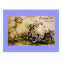 Vintage Easter Chick & Violets Postcards