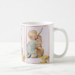 Vintage Easter, Child with Bunny Rabbit, Hugs Love mugs