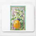 VINTAGE EASTER EGG AND SNOWDROP FLOWERS GREETINGS MOUSEPAD