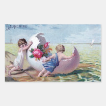 Vintage Easter Egg Boat Stickers
