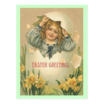 Vintage Easter Greetings Post Card