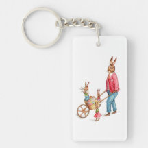 Vintage : easter - rectangle acrylic keychains