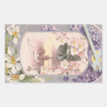 Vintage Easter Rectangular Sticker