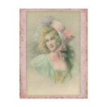 Vintage Edwardian Lady in Pink 1900s Illustration