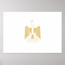 Vintage Egypt Crest Flag Poster