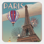 Vintage Eiffel Tower - 18x24 Square Sticker