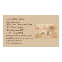 Vintage Eiffel Tower Art Business Card Template