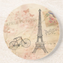 Vintage Eiffel Tower Art Coaster