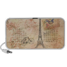 Vintage Eiffel Tower Art Mini Speaker