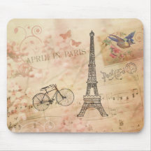 Vintage Eiffel Tower Art Mousepad