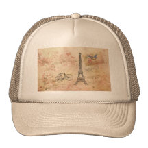 Vintage Eiffel Tower Art Trucker Hat