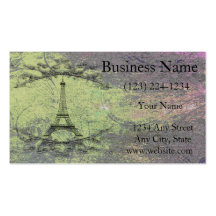 Vintage Eiffel Tower Business Card