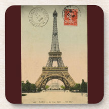 Vintage Eiffel Tower Drink Coaster