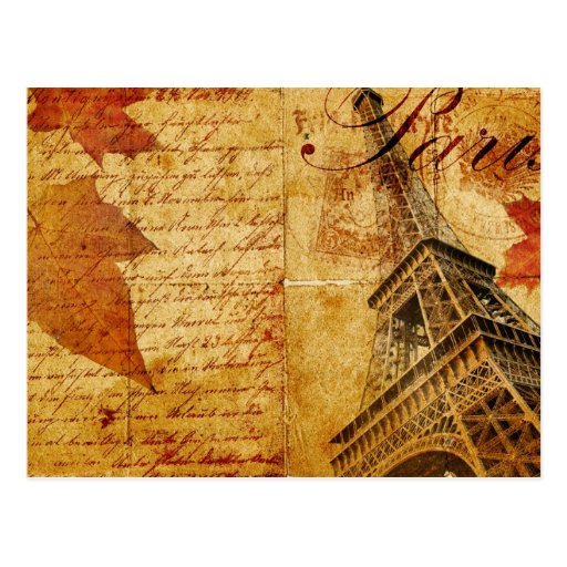 Vintage Eiffel Tower Lettering Post Cards