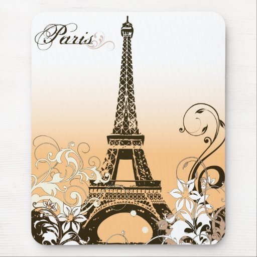 Vintage Eiffel Tower Mouse Pad