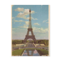 Vintage Eiffel Tower Post Card