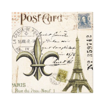 Vintage  Eiffel Tower postcard stretched canvas Canvas Print