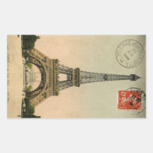 Vintage Eiffel Tower Rectangle Sticker