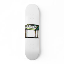 Vintage Electric Organ Piano Design Graphic Skateboard
