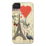 Vintage elephant and red heart balloons iPhone 4 Case-Mate cases