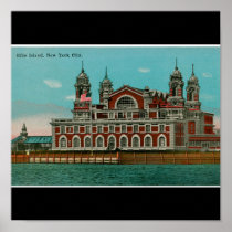 Vintage Ellis Island, New York CIty Print