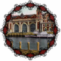 Vintage Ellis Island Ornament Photo Sculptures