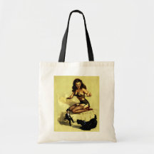 Vintage Elvgren Marionette Manipulator Pin up girl Tote Bag